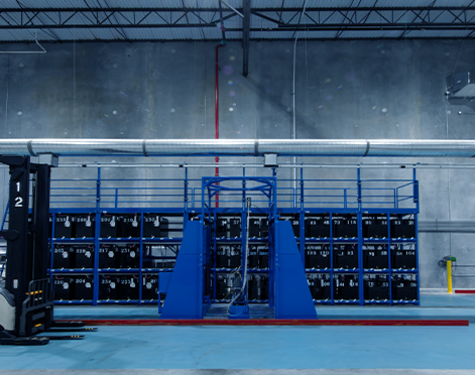 Entrepôt d’une usine de batteries